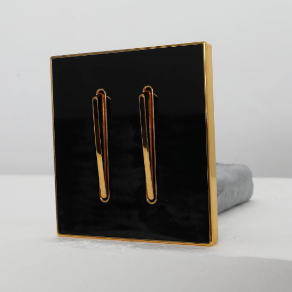 2 Gang Frameless Gold Switch Ghana  Big Button 86 Luxury Wall Switch