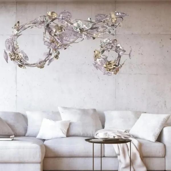 Luxury Flower Shape Crystal Chandelier – Modern LED Crystal Ceiling Light for Homes, Hotels & Villas Ghana