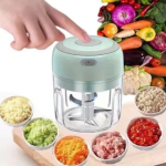 Mini Electric Garlic Crusher Ghana – USB Rechargeable Food Chopper for Garlic, Pepper & Onion