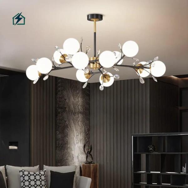 Modern Nordic Glass LED Chandelier Pendant Light for Living Room, Dining & Hotel Interiors