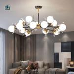 Modern Nordic Glass LED Chandelier Pendant Light for Living Room, Dining & Hotel Interiors