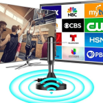 Portable HD Indoor Digital TV Antenna – DVB-T2 Free-to-Air Signal Booster (5M Cable) Ghana