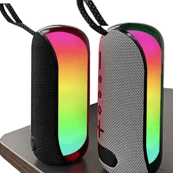 Portable Wireless Bluetooth Speaker with RGB LED Lights – Rechargeable Mini Party Speaker for Ghana