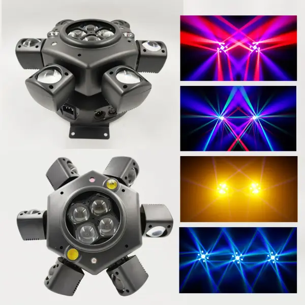 150W Six-Arm RGBW Bee-Eye LED Moving Head Light with Laser & DMX512