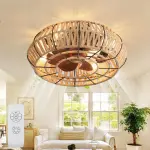 19″ Rattan Ceiling Fan Light Ghana – 6-Speed Remote Control Decorative Ceiling Fan