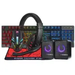 4-in-1 RGB Gaming Keyboard, Mouse & LED Headset Combo – Wired USB Gaming Kit Ghana