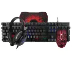 4-in-1 RGB Gaming Keyboard, Mouse & LED Headset Combo – Wired USB Gaming Kit Ghana