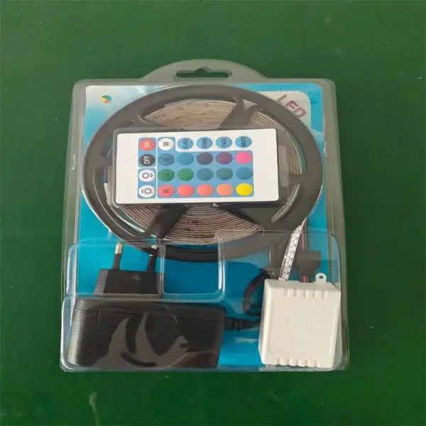5M RGB Flexible LED Strip Light, 24-Key Remote & 12V 2A Power Adapter