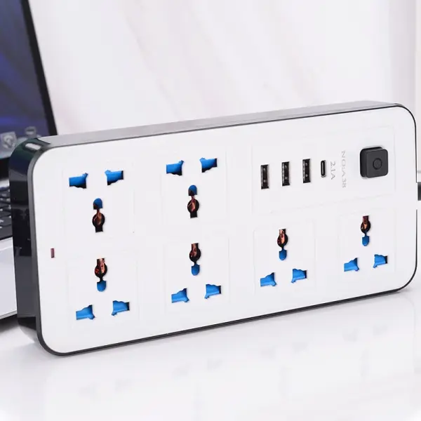 6-Outlet Electrical Extension Socket with USB Ports – Heavy Duty Power Strip for Homes & Offices Ghana