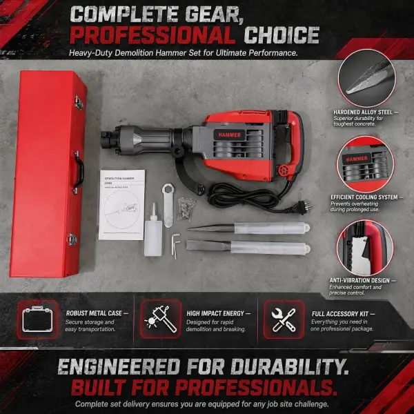 65A/85A Heavy-Duty Electric Demolition Drill — 220V Industrial Crushing Tool