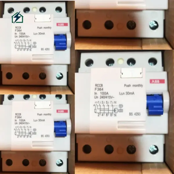 ABB 4 Pole RCCB Circuit Breaker 100A 30mA – 415V Industrial Residual Current Protection for Ghana