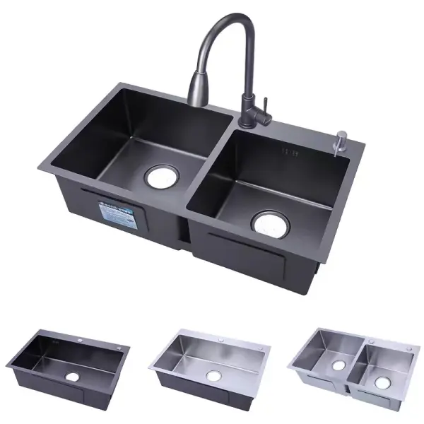 Black Double Bowl Kitchen Sink – Premium Stainless Steel Kitchen Sink Ghana