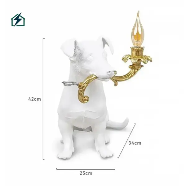 Dog Resin Statue Table Lamp Ghana – Luxury Decorative Bedside LED Lamp
