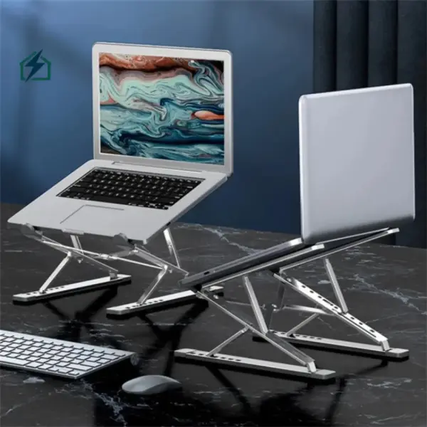 Double-Layer Foldable Aluminum Laptop Stand – Ergonomic & Cool for Laptops (Physical Item)