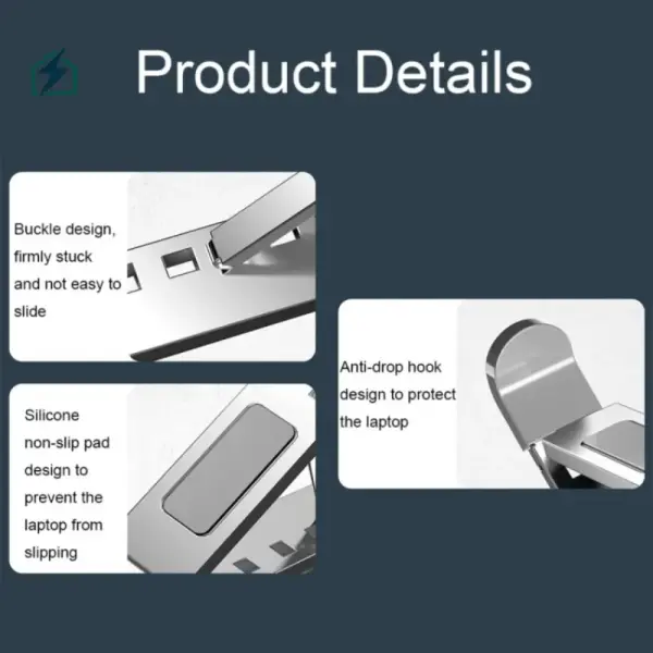 Double-Layer Foldable Aluminum Laptop Stand – Ergonomic & Cool for Laptops (Physical Item)