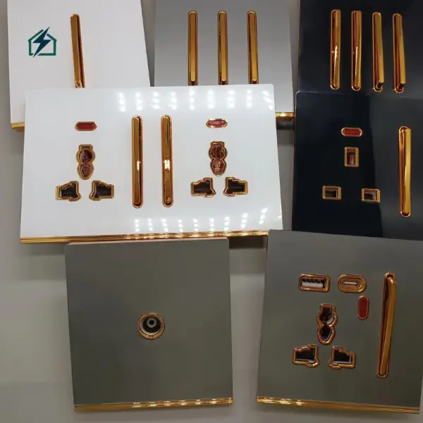 1 Gang Frameless Gold Wall Switch  Luxury 10A Light Switch for Homes & Offices in Ghana