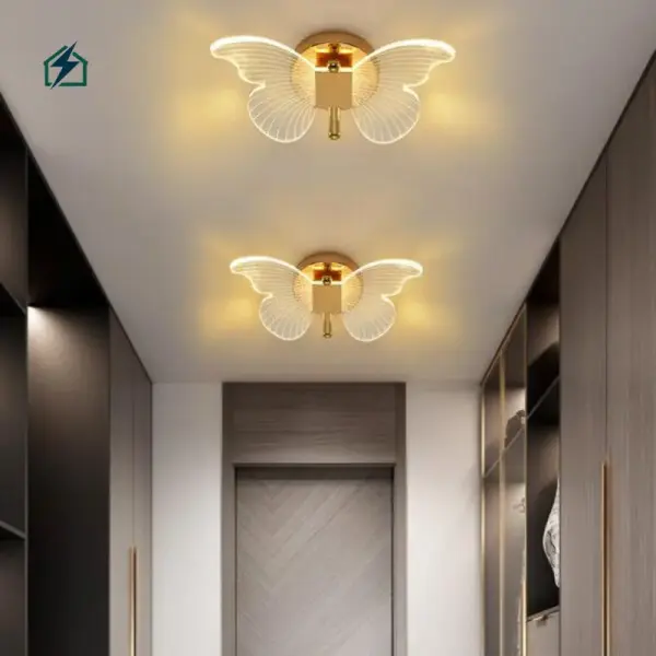 Gold Butterfly LED Wall Light – Modern Decorative Wall Lamp for Bedrooms & Living Rooms in Ghana