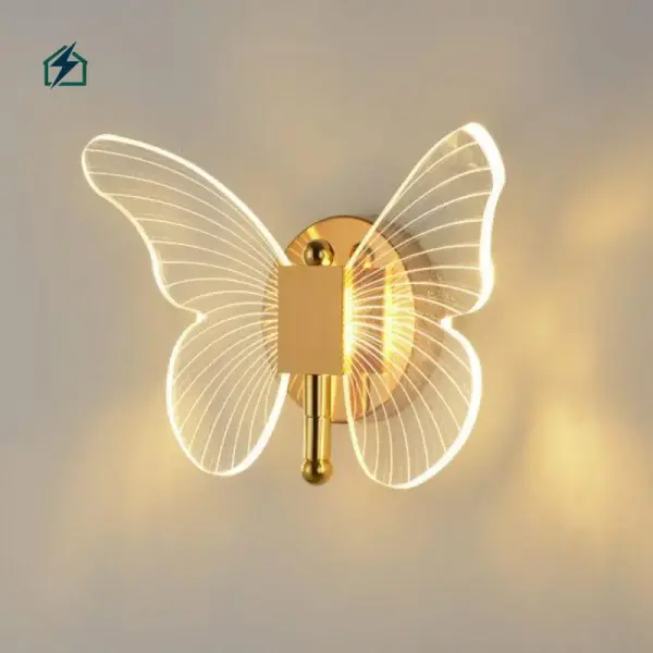 Gold Butterfly LED Wall Light – Modern Decorative Wall Lamp for Bedrooms & Living Rooms in Ghana