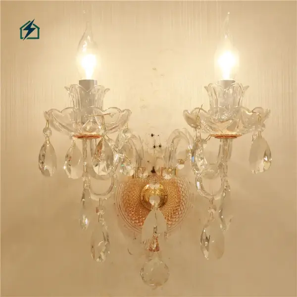 Golden Luster Crystal Wall Lamp Model 355 – Luxury Crystal Wall Light for Homes & Hotels in Ghana