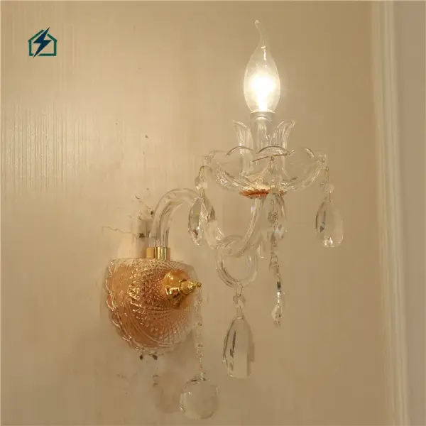 Golden Luster Crystal Wall Lamp Model 355 – Luxury Crystal Wall Light for Homes & Hotels in Ghana