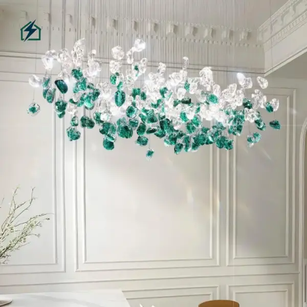 Luxury Color Crystal Stone Drop Chandelier for Hotels, Villas & Luxury Homes in Ghana