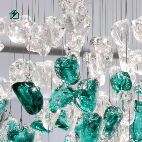 Luxury Color Crystal Stone Drop Chandelier for Hotels, Villas & Luxury Homes in Ghana