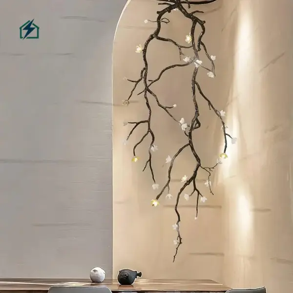 Luxury Copper Flower Branch Pendant Lamp – Premium LED Chandelier for Villas, Hotels & Luxury Homes in Ghana