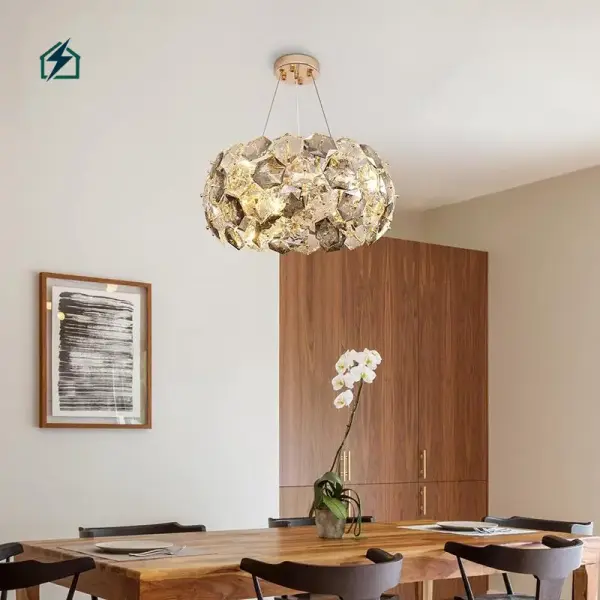 Modern LED Crystal Chandelier Gold – Luxury Ceiling Light for Homes, Hotels & Villas in Ghana