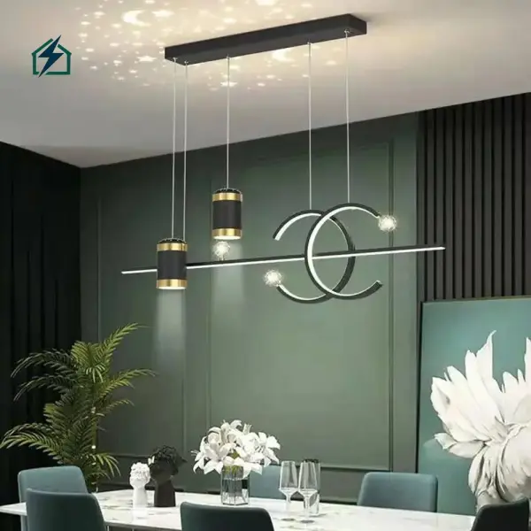 Modern Nordic Long Strip Pendant Light Ghana | Luxury Dining Room LED Chandelier