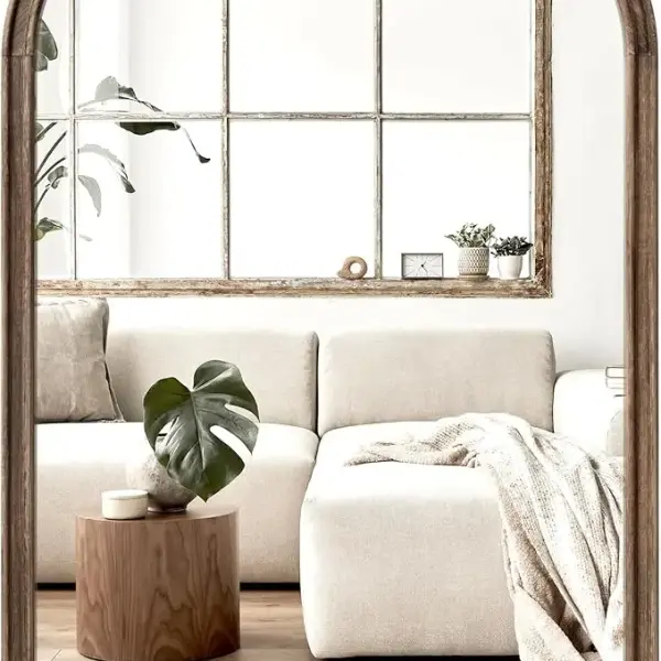 Wood Frame Wall Mirror – Modern Tempered Glass Decorative Mirror for Bedrooms, Bathrooms & Living Rooms Ghana