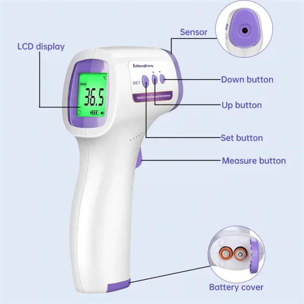 Non-Contact Infrared Thermometer – Touch-Control Digital Temperature Checker for Home & Office in Ghana