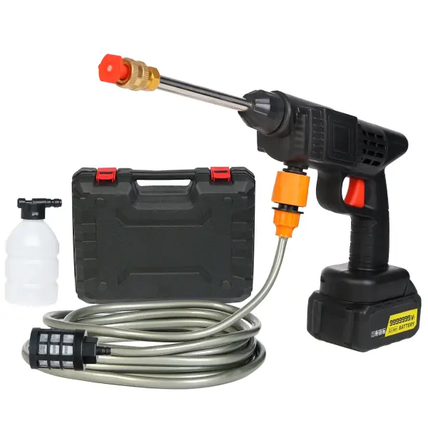 Portable 21V Cordless High-Pressure Car Washer with Foam Gun