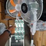 Bray Solar Rechargeable Standing Fan with LED Light & Remote Control Ghana