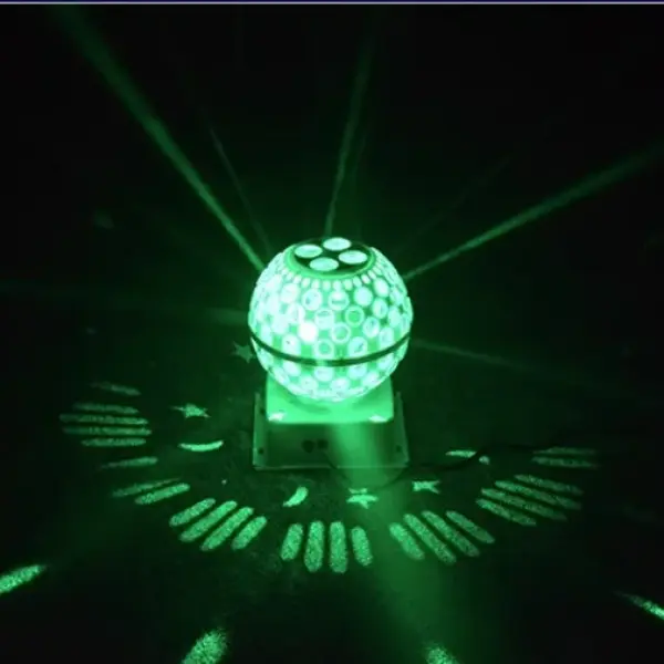 RGB Rotating Crystal Magic Ball Laser Light with Sound & DMX512