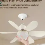 SUIMING Smart Remote E27 Screw Fan Light – 2-in-1 Ceiling Fan & Dimmable LED Light Ghana