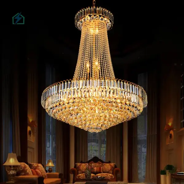 Traditional Luxury Golden Crystal Chandelier 6079 – LED Candle Ceiling Light for Living Room, Hotel & Dining Room Ghana
