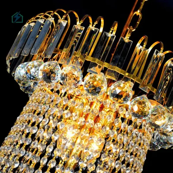 Traditional Luxury Golden Crystal Chandelier 6079 – LED Candle Ceiling Light for Living Room, Hotel & Dining Room Ghana