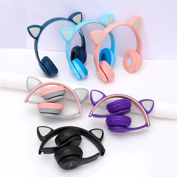 Cute Cat Ear RGB Gaming Headset with Mic – Bluetooth 5.1 LED Gaming Headphones for Ghana