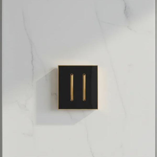 Frameless Gold 2 Gang Switch Ghana  Big Button 86 Luxury Wall Switch