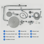 Adjustable Rainfall Shower Set – Luxury Hot & Cold Bathroom Shower System for Homes, Hotels & Apartments Ghana