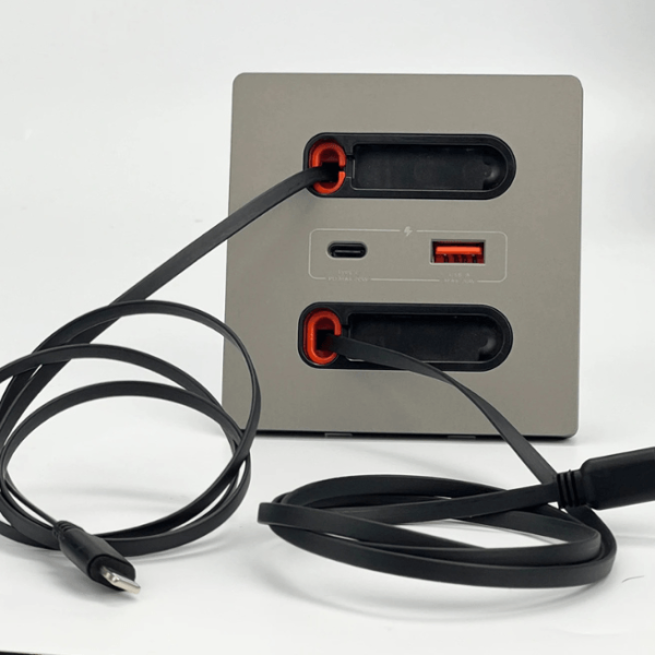 PD20W USB Wall Socket with Type-C & Retractable Cable – Fast Charging Wall Outlet for Homes & Offices in Ghana