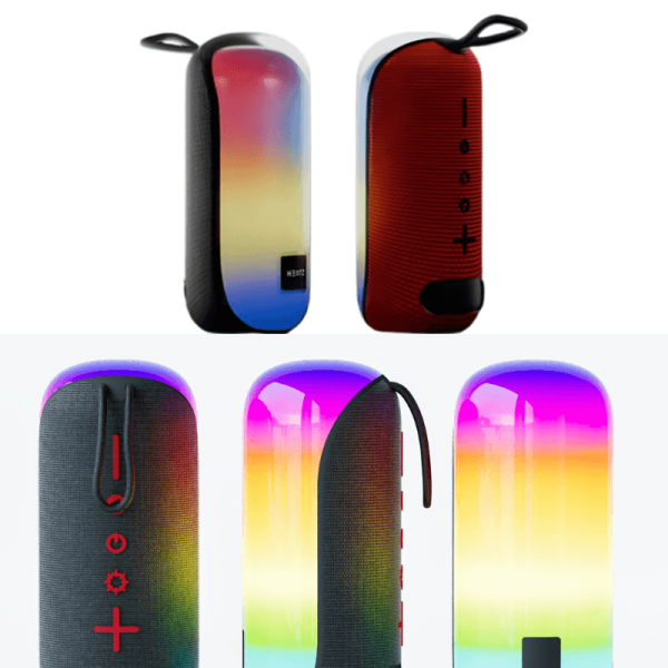 Portable Wireless Bluetooth Speaker with RGB LED Lights – Rechargeable Mini Party Speaker for Ghana
