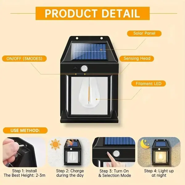 Motion Sensor IP65 Solar Outdoor LED Light 2700K – Waterproof Garden, Street & Courtyard Light Ghana