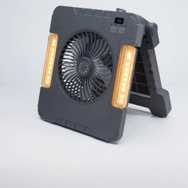 SUIMING Portable Solar Fan Light Kit – 6000mAh Rechargeable Fan, LED Light & Power Bank