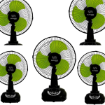 SUIMING Solar Rechargeable Table Fan – 12 Inch Fan with LED Light & USB Phone Charging Ghana