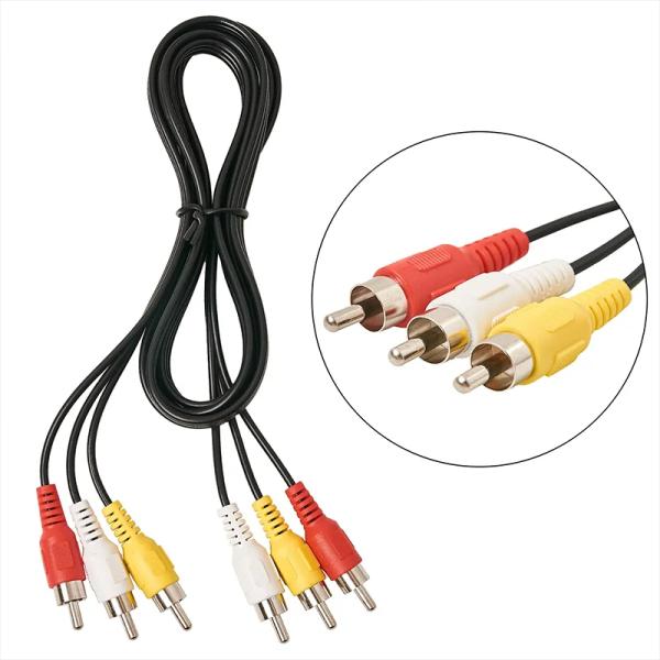 RCA 3 Male to 3 Male Audio Video Composite Cable for TV DVD Speaker