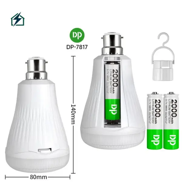 150W DP Rechargeable Dumsor Emergency LED Bulb – Automatic Backup Light for Homes & Shops in Ghana