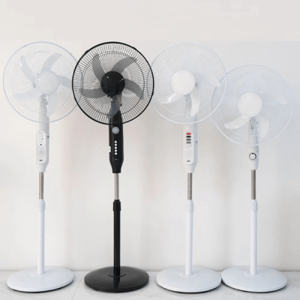 16 Inch Solar Rechargeable Standing Fan with Solar Panel – High Power Cooling Fan for Dumsor in Ghana