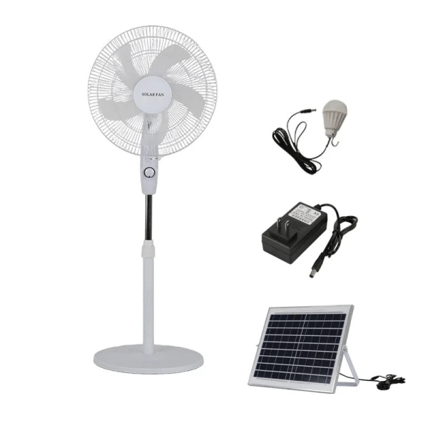 16 Inch Solar Rechargeable Standing Fan with Solar Panel – High Power Cooling Fan for Dumsor in Ghana