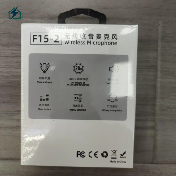 F15-2 Wireless Dual Lavalier Microphone – Clear Audio for TikTok, YouTube, Vlogging Ghana